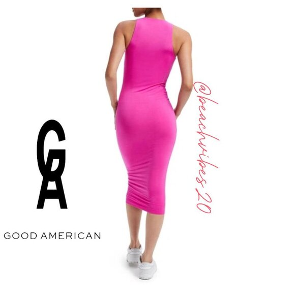 *GOOD AMERICAN Good Touch Body-con Cutaway Midi Dress O-29 - Picture 3 of 14